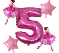 DIWULI Palloncini Compleanno Ballerina 5 Anni Decorazioni