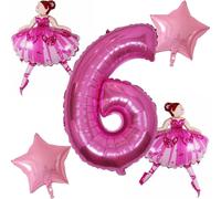 DIWULI Palloncini Compleanno Ballerina 6 Anni Decorazioni