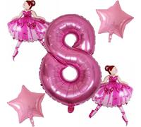 DIWULI Palloncini Compleanno Ballerina 8 Anni Decorazioni