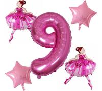 DIWULI Palloncini Compleanno Ballerina 9 Anni Decorazioni