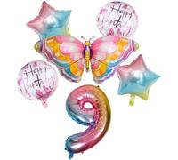 DIWULI Palloncini Compleanno Farfalla 9 Anni Decorazione