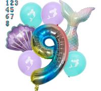 DIWULI Palloncini Compleanno Sirena 9 Anni - Set Decorazione