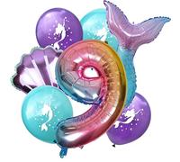 DIWULI Palloncini Compleanno Sirena 9 Anni - Set Decorazione