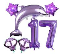 DIWULI Palloncini Delfino 17 Anni - Conchiglia Mare Festa