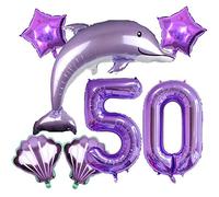 DIWULI Palloncini Delfino 50 Anni - Conchiglia Mare Festa