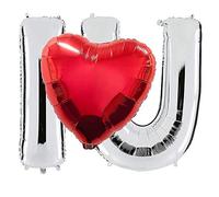 DIWULI Palloncini I Love U con Palloncino Cuore Festa Amore