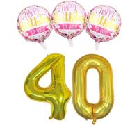 DIWULI Palloncino Compleanno 40 Anni Set Oro Numero