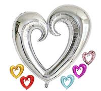 DIWULI Palloncino Cuore XXL Argento - Decorazione Amore