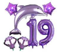 DIWULI Palloncino Delfino Numero 19 - Decorazione Compleanno