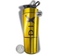 DIX SHAKER proteine 750 ml ✗ In acciaio inossidabile con scomparto da 60 grammi per polveri ✗ Bottiglia sportiva ✗ Senza BPA (ORO) ✗