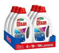 Dixan Liquido Color Detersivo Lavatrice (6 confezioni da 19 Lavaggi), Detersivo