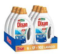 Dixan Liquido Expert Igiene Detersivo Lavatrice (6 confezioni da 17 Lavaggi), Detersivo liquido lavatrice igienizzante per una pulizia del bucato e freschezza igienica per la lavatrice