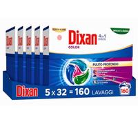 Dixan Pulito Profondo 4in1 Discs Color, discs per il bucato - Elimina le macchie difficili, Colori brillanti, Bucato fresco a lungo, Freschezza igienica per la lavatrice, 32 lavaggi
