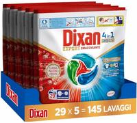 Dixan Pulito Profondo 4in1 Discs Expert Smacchiante, discs per il bucato - Elimina le macchie difficili, Extra brillantezza, Bucato fresco a lungo, Freschezza igienica per la lavatrice, 29 lavaggi