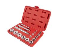 Dixhills Set di attrezzi per cuscinetti delle ruote, 17 pezzi, kit di montaggio per boccole per asse ruota, guarnizione ad anello, dischi driver, attrezzi