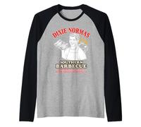 Dixie Normas Barbecue - La Carne è Enorme e Calda - Divertente Gioco di Parole per Adulti Maglia con Maniche Raglan