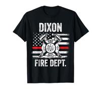 Dixon Illinois Vigili del fuoco sottile linea rossa vigile del fuoco Maglietta