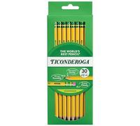 Dixon Ticonderoga pre-sharpened con gomme a matita, Yellow, Box of 30