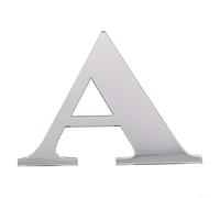 DIY 26 lettere dell'alfabeto inglese in acrilico specchio adesivo da parete argento per camera da letto ufficio festa decorazione murale 3D lettere decalcomanie (A)