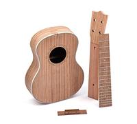 DIY 26in Tenor Ukulele Kit, Zebra Wood Panel, Rosewood Fingerboard | Pre-cut parts for assembly, quality zebra wood body, rosewood fretboard, includes pegs bridge nut strings
