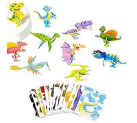 DIY 3D Creative Insect Paper Jigsaw Puzzle, Educational 3D Animal Puzzles for Kids, Bug Dinosaur Model Kit, Glue Free Assembly Craft, Classroom Rewards Party Gifts (Dinosaurs)