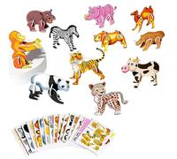 DIY 3D Creative Insect Paper Jigsaw Puzzle, Educational 3D Animal Puzzles for Kids, Bug Dinosaur Model Kit, Glue Free Assembly Craft, Classroom Rewards Party Gifts (Animals)
