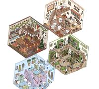 Diy 3d Sticker Scene, 3d Sticker Scene, 3d Miniature Scene Stickers, Sticker Scenes for Adults, Cute Cartoon Scene Stickers (B)