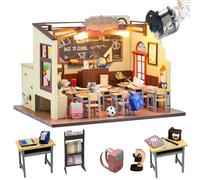DIY 3D Wooden Doll House Kit Dollhouse in miniatura con mobili, 1:24 Scale Creative Room Idea Best Gift (senza coperchio antipolvere)