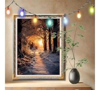 DIY 5D Diamond Painting Kit Completo, Tramonto,Scena di neve Pittura Diamante, Quadri Con Perline Diamantini Crystal Art per Adulti, Kit Di Arte Diamante per Decorazione Casa (80x107cm) 59N-2257
