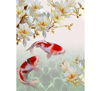 DIY 5D Full Kit Diamond Art Kits for Adults Fish Paint with Diamonds E