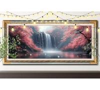 DIY 5D Paesaggio Diamond Art Painting Kit Completo,Set di Pittura con Diamantini Crystal Art per Adulti,Cascata Quadro di Strass Ricamo a Punto Croce per Bambini Regalo 40x120cm Decor Casa 61F-1835