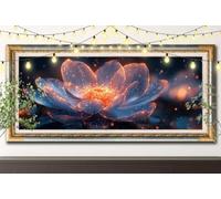 DIY 5D Paesaggio Diamond Art Painting Kit Completo,Set di Pittura con Diamantini Crystal Art per Adulti,Loto Quadro di Strass Ricamo a Punto Croce per Bambini Regalo (50x100cm) Decor Casa 61F-1746