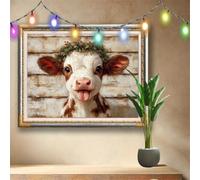 DIY 5D Vitello Diamond Art Painting Kit Completo,Set di Pittura con Diamantini Crystal Art per Adulti,Paesaggio Quadro di Strass Ricamo a Punto Croce per Bambini Regalo 133x100cm Decor Casa 58F-4289
