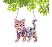 DIY Acrylic Cat Suncatcher Puzzle | Colorful Window Hanging Sun Catcher Decoration | Cat Jigsaw Ornament For Home Garden Balcony And Window Display | Artistic Gift For Çat Lovers