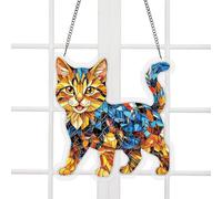 DIY Acrylic Cat Suncatcher Puzzle | Colorful Window Hanging Sun Catcher Decoration | Cat Jigsaw Ornament For Home Garden Balcony And Window Display | Artistic Gift For Çat Lovers