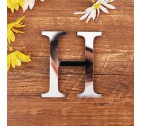DIY Alfabeto Lettere,3D Acrilico Specchio Adesivi Da Parete 26 Lettere Cuore & Forma Arbitrale Collocazione Room Nursery Hanging Decor per Home Office Wedding Party (H)
