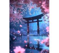 DIY Bead Cross Stitch Kits Albero Di Fiori Giapponese Anime Kit Per Perline Per Principianti,Kit Per Perlines Fatti A Mano,Motivo A Punto Croce,Decorazioni Murali 40x50cm