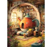 Diy Bead Embroidery Kits Camera Da Letto Fantasy Kettle Kit Artigianali Con Ricamo Ad Ago Kits Punto Croce Con Perlines Fai Da Te Pittura Con Perline 3D 50x70cm