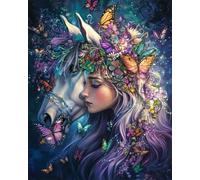 Diy Bead Embroidery Kits Cavallo Animale E Donna Kit Di Arazzi Artigianali A Punto Croce Con Ricamo A Puntos Croces，Motivo Di Cucitura Con Perline，Pittura Murale 3D 40x50cm