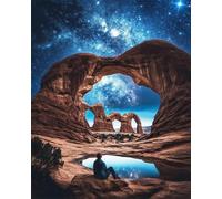 Diy Bead Embroidery Kits Cielo Stellato E Paesaggio Roccioso Kit Per Ricamo A Punto Croce Con Perline，Pittura 3D Con Perlines，Artigianato 50x70cm