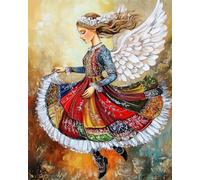 Diy Bead Embroidery Kits Dipinto Ad Olio Di Una Ragazza Angelo Kit Per Ricamo A Punto Croce Con Perline Stampate Fai Da Te,Decorazioni Per La Casa 40x50 cm