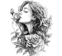 Diy Bead Embroidery Kits Donna In Bianco E Nero E Rosa Kit Per Ricamo A Punto Croce Con Perline Stampate 9Ct,Set Per Ricamos,Decorazioni Per La Casa 40x50 cm