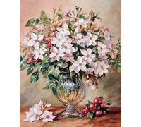 Diy Bead Embroidery Kits Fiori Acquerellati In Vaso Kit Per Ricamo A Punto Croce Con Perline,Pittura 3D Con Perlines,Artigianato 30x40cm