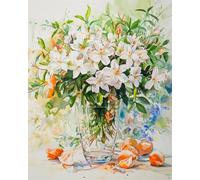 Diy Bead Embroidery Kits Fiori Acquerellati In Vaso Kit Per Ricamo A Punto Croce Con Perline,Pittura 3D Con Perlines,Artigianato 50x70cm