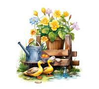 Diy Bead Embroidery Kits Fiori E Bollitore Dei Cartoni Animati Kit Per Ricamo A Punto Croce Con Perline，Pittura 3D Con Perlines，Artigianato 30x40cm