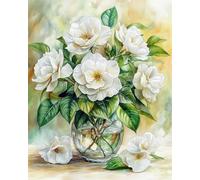 Diy Bead Embroidery Kits Gardenie In Un Vaso Schema Per Ricamo A Punto Croce Con Perline,Fai Da Te,Da Appendere Alla Parete,Set Di Perle 3D 30x40cm