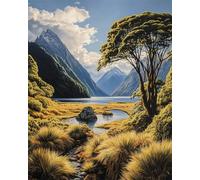 Diy Bead Embroidery Kits Paesaggi Di Montagna，Fiume E Lago Kit Di Arazzi Artigianali A Punto Croce Con Ricamo A Puntos Croces，Motivo Di Cucitura Con Perline，Pittura Murale 3D 30x40cm