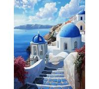 Diy Bead Embroidery Kits Paesaggio Della Chiesa Sul Mare Schema Per Ricamo A Punto Croce Con Perline,Fai Da Te,Da Appendere Alla Parete,Set Di Perle 3D 40x50cm