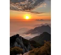 Diy Bead Embroidery Kits Paesaggio Dell'Alba In Montagna Schema Per Ricamo A Punto Croce Con Perline，Fai Da Te，Da Appendere Alla Parete，Set Di Perle 3D 30x40cm