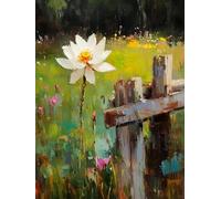 Diy Bead Embroidery Kits Paesaggio Pastorale Di Loto Kit Di Arazzi Artigianali A Punto Croce Con Ricamo A Puntos Croces，Motivo Di Cucitura Con Perline，Pittura Murale 3D 40x50cm